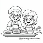 Wholesome Baking with Grandma Coloring Pages 1