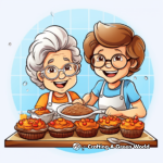 Wholesome Baking with Grandma Coloring Pages 2