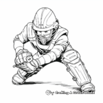 Wicket Keeper Catching Ball Coloring Pages 2
