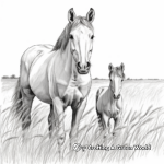 Wild Horses in the Prairie: Scene Coloring Pages 3