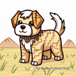 Wild Minecraft Dog Coloring Pages 2