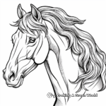 Wild Mustang Horse Head Coloring Pages 3