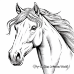 Wild Mustang Horse Head Coloring Pages 4