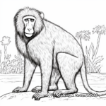 Wild Olive Baboon Coloring Pages 4