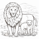 Wild Roaring Lion and Quiet Lamb Coloring Pages 2