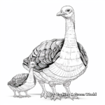 Wild Turkey Coloring Pages: Male, Female and Poults 2