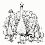 Wild Turkey Flock Coloring Pages 1