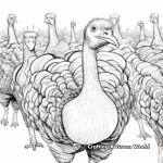 Wild Turkey Flock Coloring Pages 2