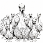 Wild Turkey Flock Coloring Pages 3