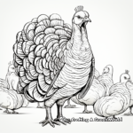 Wild Turkey Flock Coloring Pages 4