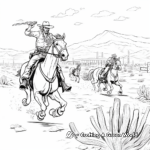 Wild West Horse Chase Scene Coloring Pages 1