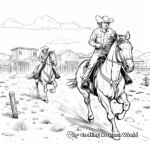 Wild West Horse Chase Scene Coloring Pages 4