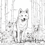 Wild Wolf Pack: Forest-Scene Coloring Pages 4