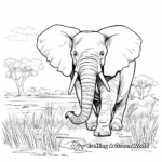 Wildlife: Majestic Elephant in Nature Coloring Pages 2