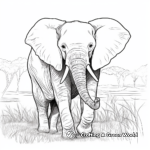 Wildlife: Majestic Elephant in Nature Coloring Pages 4
