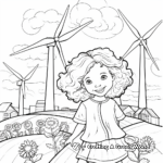 Wind Power themed Earth Day Coloring Pages 1