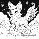 Winged Wolf in the Wild: Starry-Night Scene Coloring Pages 3