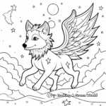 Winged Wolf in the Wild: Starry-Night Scene Coloring Pages 4