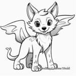 Winged Wolf Pup Coloring Pages for Kids 1