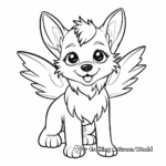 Winged Wolf Pup Coloring Pages for Kids 3