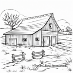 Winter Barn Scene Coloring Pages 1
