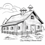 Winter Barn Scene Coloring Pages 2