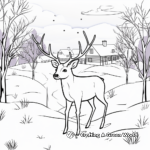 Winter Elk Scene Coloring Pages 3
