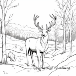 Winter Elk Scene Coloring Pages 4