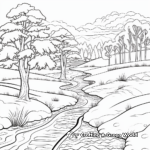 Winter Landscapes: Snowy Scenes Coloring Pages 1