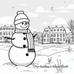 Winter Scene Snowman Coloring Pages for Adults 2