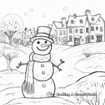 Winter Scene Snowman Coloring Pages for Adults 3