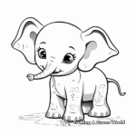 Winter-theme: Snowy Baby Elephant Coloring Pages 2