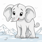 Winter-theme: Snowy Baby Elephant Coloring Pages 3