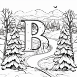 Winter-themed 'B' for Blizzard Coloring Pages 2