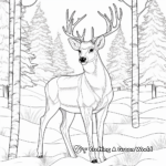 Winter Wildlife: Deer in the Snow Coloring Pages 3