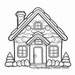 Winter Wonderland Gingerbread House Coloring Pages 1