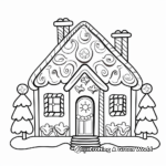 Winter Wonderland Gingerbread House Coloring Pages 4