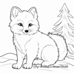 Winter Wonderland: Arctic Fox Coloring Pages 3