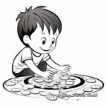 Wish-Granting Gold Coin Fountain Coloring Pages 1