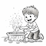 Wish-Granting Gold Coin Fountain Coloring Pages 2