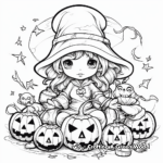 Witch and Ghost Trick or Treat Coloring Sheets 3