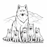 Wolf Family Coloring Pages: Male, Female, and Pups 2