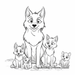 Wolf Family Coloring Pages: Male, Female, and Pups 3