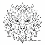 Wolf Mandala Coloring Pages with Nature Elements 1