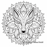 Wolf Mandala Coloring Pages with Nature Elements 3