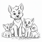 Wolf Pup and Family Coloring Pages 1