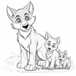 Wolf Pup and Family Coloring Pages 2