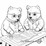 Wombat Scientists Solving Equations Coloring Pages 2