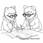 Wombat Scientists Solving Equations Coloring Pages 4