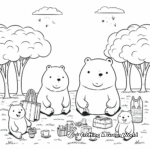 Wombats Prepping for a Picnic Coloring Pages 3